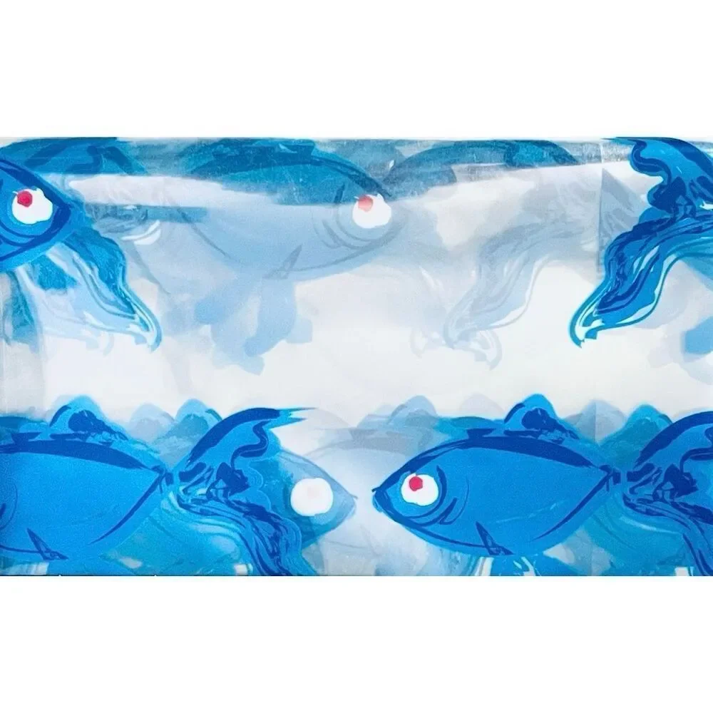 NWT Splash HOME Gorgeous Peva TRYST Clear Blue & Pink Fishes Shower Curtain